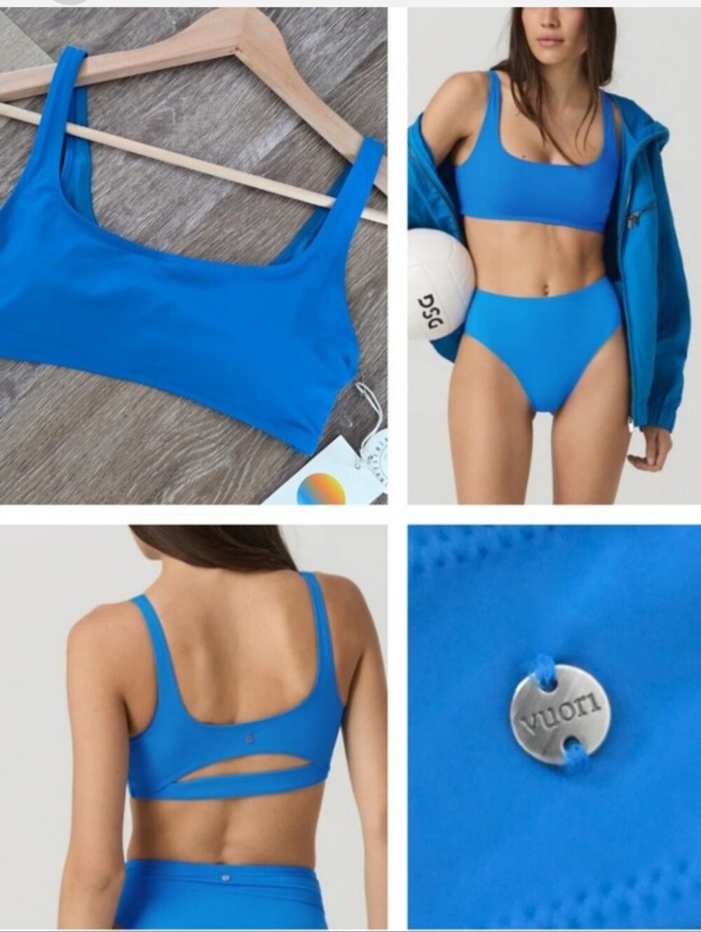 Vuori Encinitas Bikini Swim Top NWT Regatta Blue Athletic Cutout HTF PRICE FIRM